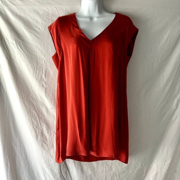 Anthropologie Maeve Ally Cupro Tunic Red Small - Picture 2 of 9